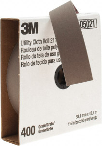3M 1-1/2" x 50 Yd 400 Grit Aluminum Oxide Shop Roll Super Fine Grade, J Weighted Cloth Backing 7000118354 - 01653849