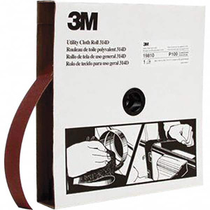 3M 1-1/2" x 50 Yd 100 Grit Aluminum Oxide Shop Roll Fine Grade, J Weighted Cloth Backing 7000118530 - 06363477