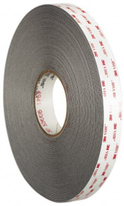 3M 1/2" x 36 Yd Acrylic Adhesive Double Sided Tape 45 mil Thick, Gray, Acrylic Foam Liner, Continuous Roll, Series 4941 7000123502 - 81784829