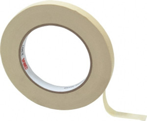 3M 1/2" Wide x 180 ft. Long x 5.2 mil Tan Paper Masking Tape Rubber Adhesive, 23 Lb/In Tensile Strength, Series 2307 7000123529 - 65364275