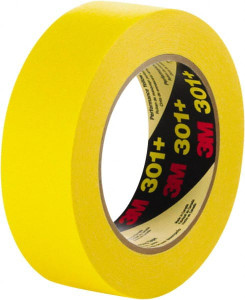 3M 18mm Wide x 180 ft. Long x 6.3 mil Yellow Paper Masking Tape Rubber Adhesive, 22 Lb/In Tensile Strength, Series 301+ 7000124888 - 52649159