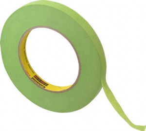 3M 1/2" Wide x 180 ft. Long x 6.7 mil Green Paper Masking Tape Rubber Adhesive, 25 Lb/In Tensile Strength, Series 401+/233+ 7000124894 - 06269575