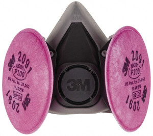 3M Size M, P100 NIOSH Filter Rating, Thermoplastic Elastomer, Half Mask Facepiece Respirator Assembly Protection from Oil and Non-Oil Based Particles, 2 Point Suspension 7000126163 - 67855478