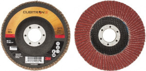 3M 4-1/2" 40 Grit 7/8" Center Hole Type 27 Ceramic Flap Disc Very Coarse Grade, Coated, Arbor Attachment, Cloth Backing, 13,300 RPM 7000148181 - 91252106
