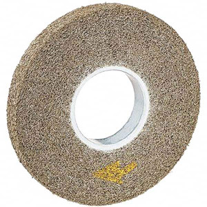 3M 8" Diam, 1/2" Face Width, 3" Center Hole, Medium Grade, Aluminum Oxide Deburring Wheel Convolute, Hard Density 7 Grade, 4,500 RPM 7010300842 - 01175702