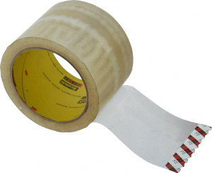 3M 3" x 55 Yd Clear Rubber Adhesive Sealing Tape Polypropylene Film Backing, 2.2 mil Thick, 52 Lb Tensile Strength, Series 372 7010312312 - 65363798