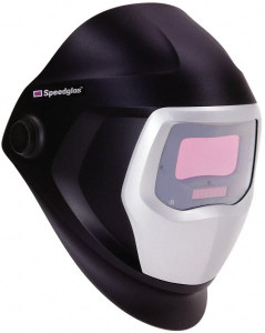 3M 3-3/4" Window Width x 1-3/4" Window Height, 5, 8 to 13 Shade Auto-Darkening Lens, Fixed Front Welding Helmet Black/Gray PPA Green Lens 7010340590 - 40765307