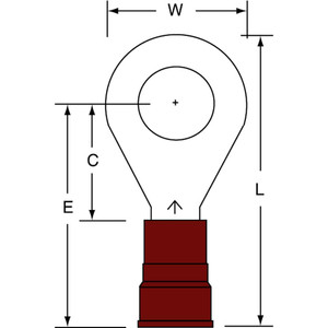 3M 8 AWG Partially Insulated Crimp Connection Circular Ring Terminal 1/2" Stud, Copper Contact 7010349246 - 88093950