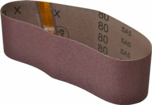 3M 3" Wide x 24" OAL, 80 Grit, Aluminum Oxide Abrasive Belt Aluminum Oxide, Medium, Coated, X Weighted Cloth Backing, Series 340D 7010360817 - 73219743