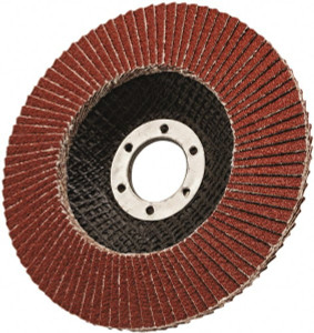 3M 4-1/2" 80 Grit 7/8" Center Hole Type 27 Ceramic Flap Disc Medium Grade, Coated, Arbor Attachment, Cloth Backing, 13,300 RPM 7010363303 - 39181029