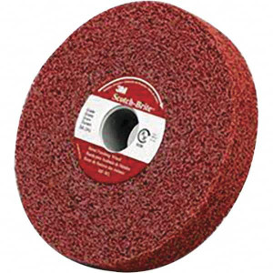 3M 6" Diam, 1" Face Width, 1-1/4" Center Hole, Medium Grade, Aluminum Oxide Deburring Wheel Convolute, Medium Density 5 Grade, 6,000 RPM 7010365088 - 80032469