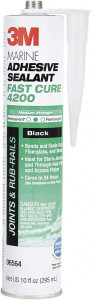 3M 10 oz Cartridge White Polyurethane Marine Adhesive Sealant 190°F Max Operating Temp, 48 hr Tack Free Dry Time 7100006227 - 80113731