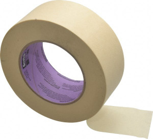 3M 2" Wide x 180 ft. Long x 5.5 mil Tan Paper Masking Tape Rubber Adhesive, 23 Lb/In Tensile Strength, Series 2040 7100009459 - 06886964