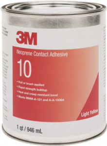 3M 32 oz Can Amber Contact Adhesive Series 10, 30 min Working Time, Bonds to Cardboard, Ceramic, Foam, Glass, Metal, Paper & Wood 7100011456 - 00092809