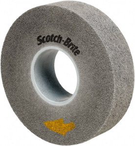 3M 8" Diam, 2" Face Width, 3" Center Hole, Fine Grade, Silicon Carbide Deburring Wheel Convolute, Soft Density 9 Grade, 4,500 RPM 7100023494 - 40530172