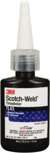 3M 10 mL, Purple, Medium Strength Liquid Threadlocker Series TL43, 24 Hour Full Cure Time, Hand Tool Removal 7100039219 - 78270576