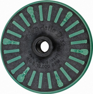3M 4-1/2" 50 Grit Ceramic Straight Disc Brush Coarse Grade, Threaded Hole Connector, 3/4" Trim Length, 5/8-11 Threaded Arbor Hole 7100138173 - 62518600