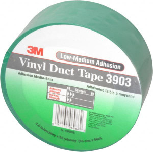 3M 50 Yd x 2" x 6.5 mil Green Vinyl Duct Tape Rubber Adhesive, 13 Lb Tensile Strength, 200°F Max, Series 3903 7100145926 - 65323008