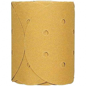3M 6" Diam, 80 Grit FEPA, Aluminum Oxide Adhesive PSA Disc Medium Grade, Gold, A Weighted Backing, Flexible, Use with Random Orbital Sanders 7100152674 - 01209642