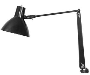 Dazor CFL/Incandescent Friction Machine Clamp Task Lamp, 39" Reach - 1100-BK