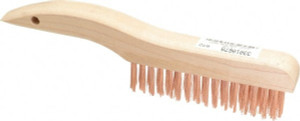 Ampco Safety Tools 4 Rows x 16 Columns Bronze Shoe Handle Wire Brush 10" OAL, 1-1/8" Trim Length, Wood Shoe Handle B-399 - 33010679
