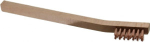 PRO-SOURCE 3 Rows x 7 Columns Bronze Welder Brush 1-1/2" Brush Length, 7-3/4" OAL, 1/2" Trim Length, Wood Toothbrush Handle WWB-164803 - 09301698