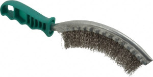 Value Collection 1" Trim Length Stainless Steel Scratch Stain Steel Brush 5-1/2" Brush Length, 10" OAL, 1" Trim Length, Plastic Ergonomic Handle 17430.002 - 64955586