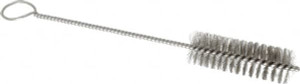 PRO-SOURCE 3" Long x 1" Diam Stainless Steel Twisted Wire Bristle Brush Single Spiral, 10" OAL, 0.008" Wire Diam, 0.162" Shank Diam 05148 - 03715976