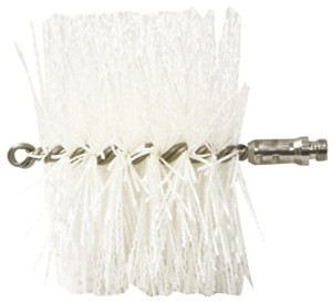 Schaefer Brush 4-1/2" Long x 8" Diam Nylon Tube Brush Single Spiral, 7" OAL, 0.06" Filament Diam, 1/4" Shank Diam 42630 - 66570326