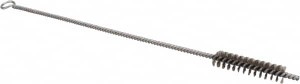 Schaefer Brush 3" Long x 5/8" Diam Stainless Steel Long Handle Wire Tube Brush Single Spiral, 15" OAL, 0.006" Wire Diam, 3/8" Shank Diam 14408 - 86964780