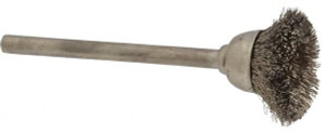 Osborn 9/16" Diam 1/8" Shank Stainless Steel Fill Cup Brush Straight Wire, 0.005" Wire Diam, 25,000 Max RPM 0007571000 - 00079715