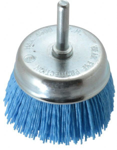 Value Collection 3" Diam 1/4" Threaded Arbor Nylon Fill Cup Brush Straight Wire, 4,500 Max RPM 3607506555-1 - 82410424