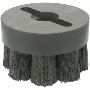 Weiler Abrasives 4" 120 Grit Ceramic Crimped Disc Brush Fine Grade, Drive Arbor Connector, 1-1/2" Trim Length, 1-1/4" Arbor Hole 86113 - 39344262