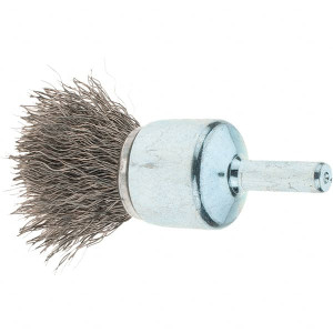 Tru-Maxx 3/4" Diam Stainless Steel Flared Crimped End Brush 7/8" Trim Length, 1/4" Shank Diam, 22,000 Max RPM 88519 - 32246266