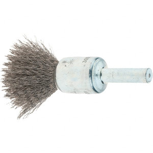 Tru-Maxx 1/2" Diam Stainless Steel Flared Crimped End Brush 7/8" Trim Length, 1/4" Shank Diam, 25,000 Max RPM 88515 - 32246340