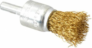 Value Collection 3/4" Diam Brass End Brush 7/8" Trim Length, 1/4" Shank Diam, 20,000 Max RPM 0401906335 - 74038258