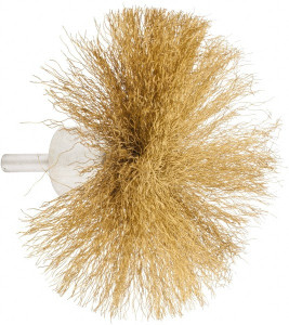 Value Collection 4" Diam Brass Flared End Brush 1-3/4" Trim Length, 1/4" Shank Diam, 15,000 Max RPM 0402506320-2 - 74038407