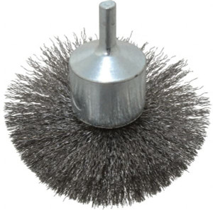 Weiler Abrasives 3" Diam Steel Flared Crimped End Brush 1/4" Shank Diam, 16,000 Max RPM 90304 - 00462820
