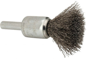 Weiler Abrasives 1/2" Diam Stainless Steel Crimped End Brush 7/8" Trim Length, 1/4" Shank Diam, 25,000 Max RPM 10013 - 75846162