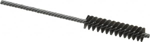 Made in USA 3/8" Diam Helical Steel Tube Brush Double Spiral, 0.005" Filament Diam, 1-1/2" Brush Length, 4" OAL, 1/8" Diam Galvanized Steel Shank 09-210632 - 03715141