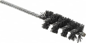 Osborn 1" Diam Helical Nylon Tube Brush 2-1/2" Brush Length, 5-1/2" OAL, 0.208" Diam Shank 0005631500 - 03262649