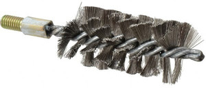 Value Collection 2" Diam Helical Stainless Steel Tube Brush Single Spiral, 0.012" Filament Diam, 4" Brush Length, 7" OAL, 1/2-12 Male Shank 83100050 - 04662565