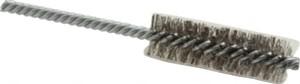 Weiler Abrasives 3/4" Diam Helical Stainless Steel Tube Brush Double Spiral, 0.0104" Filament Diam, 2-1/2" Brush Length, 5-1/2" OAL, 1/4" Diam Shank 98372 - 75850933
