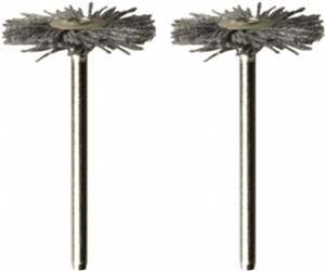 Dremel 1" OD, 1/8" Shank Diam, Straight Filament Nylon Wheel Brush 1/16" Face Width, 1" Trim Length, 15,000 RPM 538-02 - 92656206