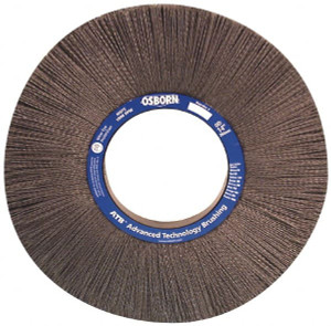 Osborn 10" OD, 2" Arbor Hole, Crimped Nylon Wheel Brush 1" Face Width, 2-1/16" Trim Length, 0.04" Filament Diam, 3,600 RPM 0004054000 - 01063411