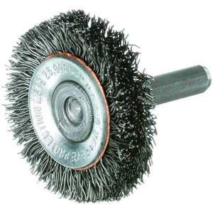 Osborn 3" OD, 1/4" Shank Diam, Crimped Steel Wheel Brush 7/16" Face Width, 3/4" Trim Length, 0.014" Filament Diam, 25,000 RPM 0001144300 - 06082127
