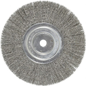 Weiler Abrasives 8" OD, 5/8" Arbor Hole, Crimped Steel Wheel Brush 1/2" Face Width, 2-1/16" Trim Length, 0.014" Filament Diam, 6,000 RPM 01175 - 75843482