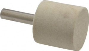 Divine Brothers Co. 1" Diam 1/4" Shank Diam Hard Density Cylinder Shaped Mounted Bob 1" Head Length, Wool Felt B11-H - 03562626