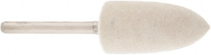 Value Collection 1/2" Diam 1/8" Shank Diam Hard Density Bullet Shaped Mounted Bob 1" Head Length, 2" Shank Length, Wool Felt 516160 - 91068122