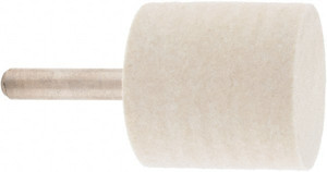 Value Collection 1-1/4" Diam 1/4" Shank Diam Hard Density Cylinder Shaped Mounted Bob 1-1/4" Head Length, 2" Shank Length, Wool Felt 516181 - 91068361